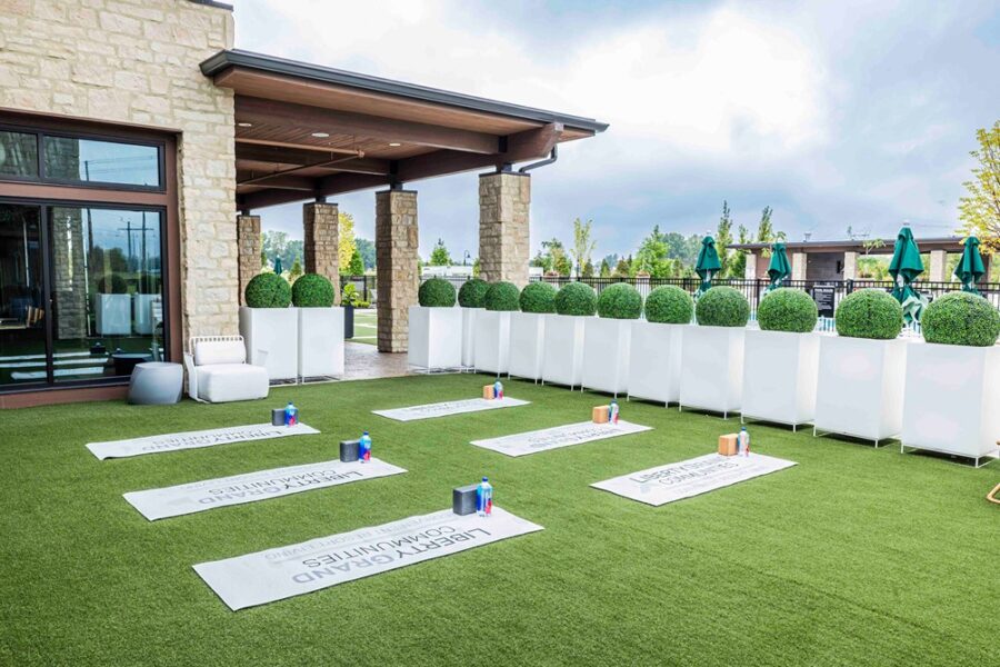 Outdoor Yoga at Liberty Grand Apartments for rent in Powell, OH