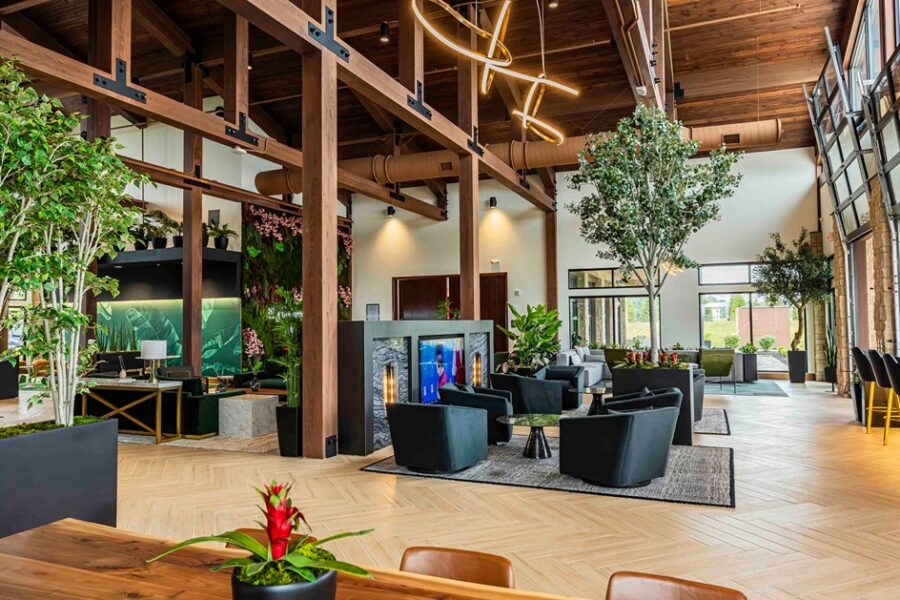 Lobby in the Clubhouse at Liberty Grand Apartments for rent in Powell, OH