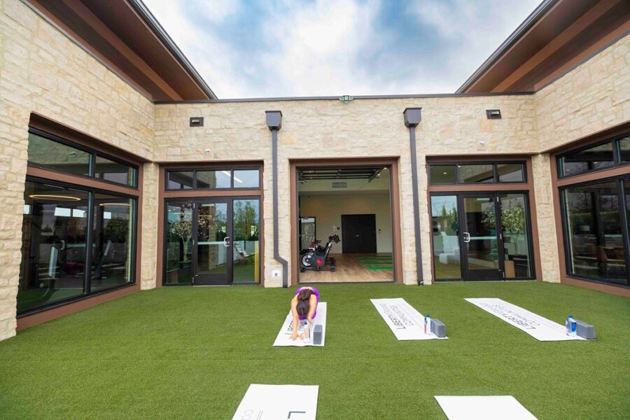 Outdoor Yoga at Liberty Grand Apartments for rent in Powell, OH