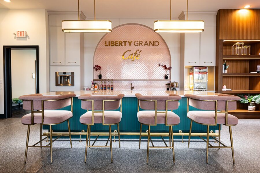 Lobby in the Clubhouse at Liberty Grand Apartments for rent in Powell, OH
